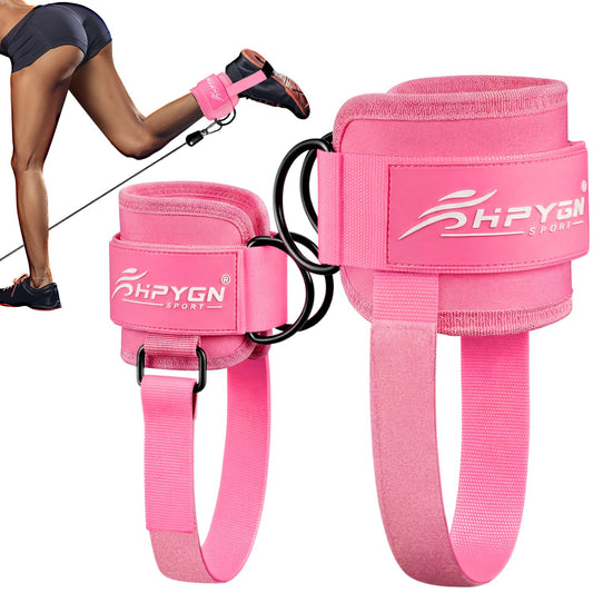 HPYGN Ankle Strap for Cable Machine, Gym Ankle Straps for Working Out, Adjustable Ankle Cuff Kickback Strap, Cable Machine Attachments for Women Glute Leg Extensions, Leg Straps with Neoprene Padding
