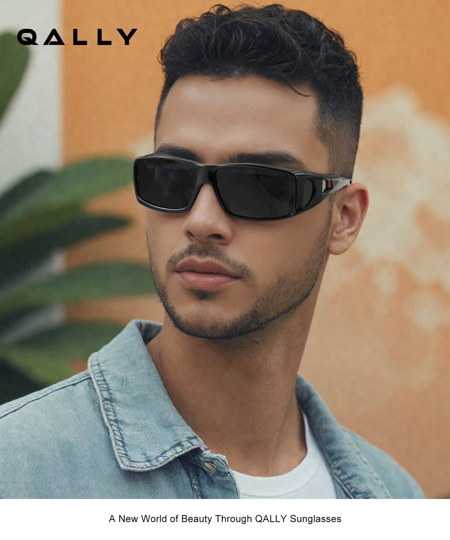 QALLY Sunglasses Over Glasses Women Men, Wrap Around Fit Over Polarized Sunglasses with UV400 for Driving Fishing