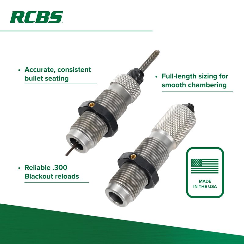 RCBS Full-Length Die Set .300 AAC Blackout, Reloading Die Set for .300 Blackout Rifle Cartridges