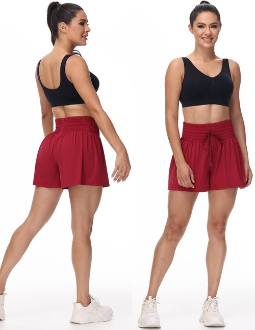 Blaosn Athletic Shorts for Women - High Waist Gym Workout Skort with Pocket | Casual Summer Style