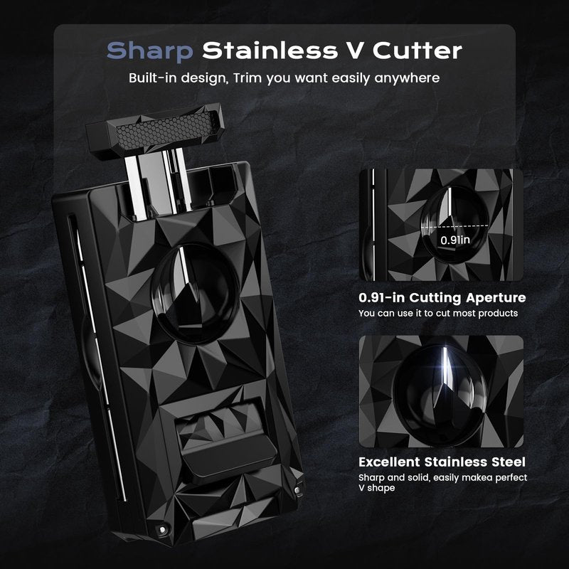 5-in-1 Windproof Lighter with Punch, Draw Enhancer, Holder, Triple Jet Flames and Tool, Butane Torch Lighter, Versatile Accessories for Travel, Candle, Lighter Gifts for Men (Without Butane)