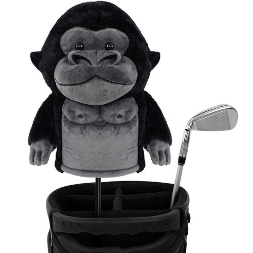 Driver Headcover Funny Golf Headcover Animal Golf Club Head Covers Gorilla Design Black Plush Golfing Gifts for Men Women Golfer Fits up to 460CC Driver Head