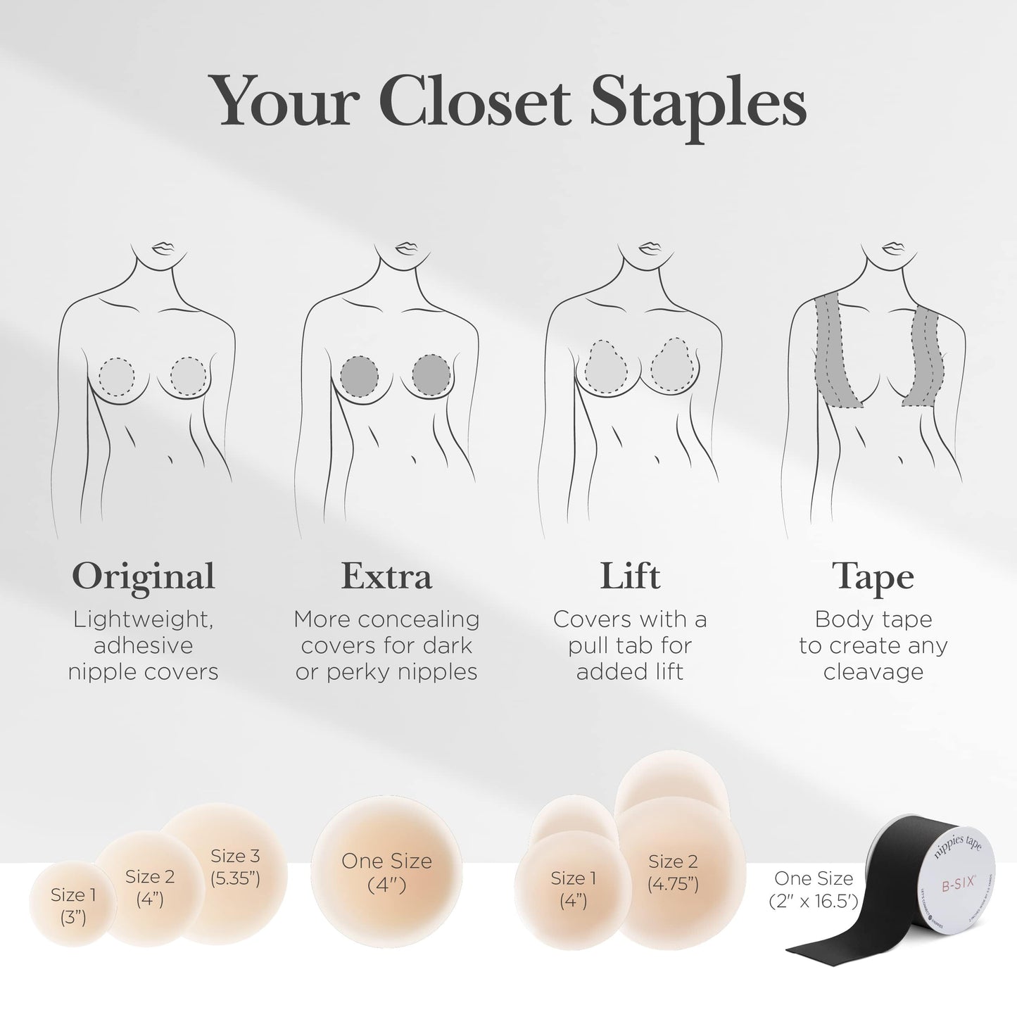 Nippies Reusable Silicone Nipple Covers, Skin Safe Adhesive Pasties Caramel