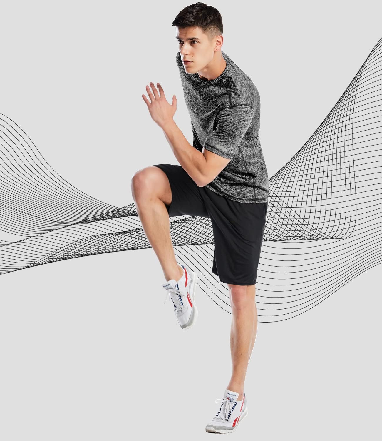 Zengjo Athletic Shirts for Men - Quick Dry Short Sleeve Workout Tee | Moisture-Wicking Gym Top