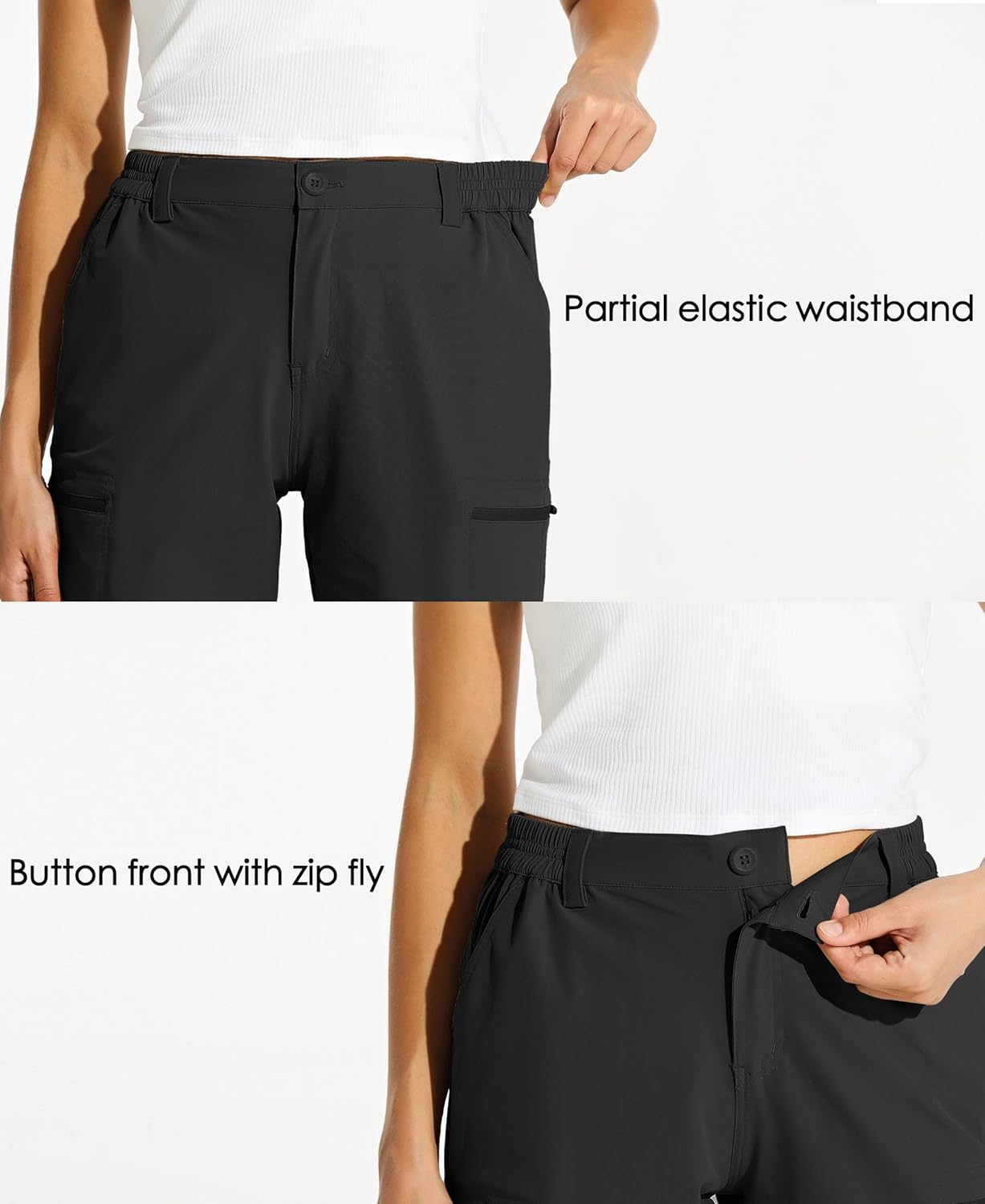 Willit Women's Hiking Cargo Shorts - Quick Dry Stretch Fabric for Active Summer Adventures | 10" Length