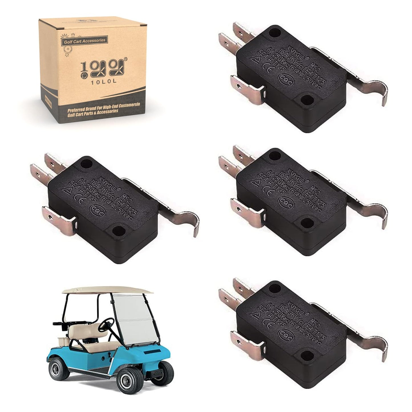 10L0L Speed Micro Switch 3 Prong Terminal for Golf Cart Club Car DS Precedent (1982-up) & Tempo (2018-up) Replacement Part 1014807 1014805 4240