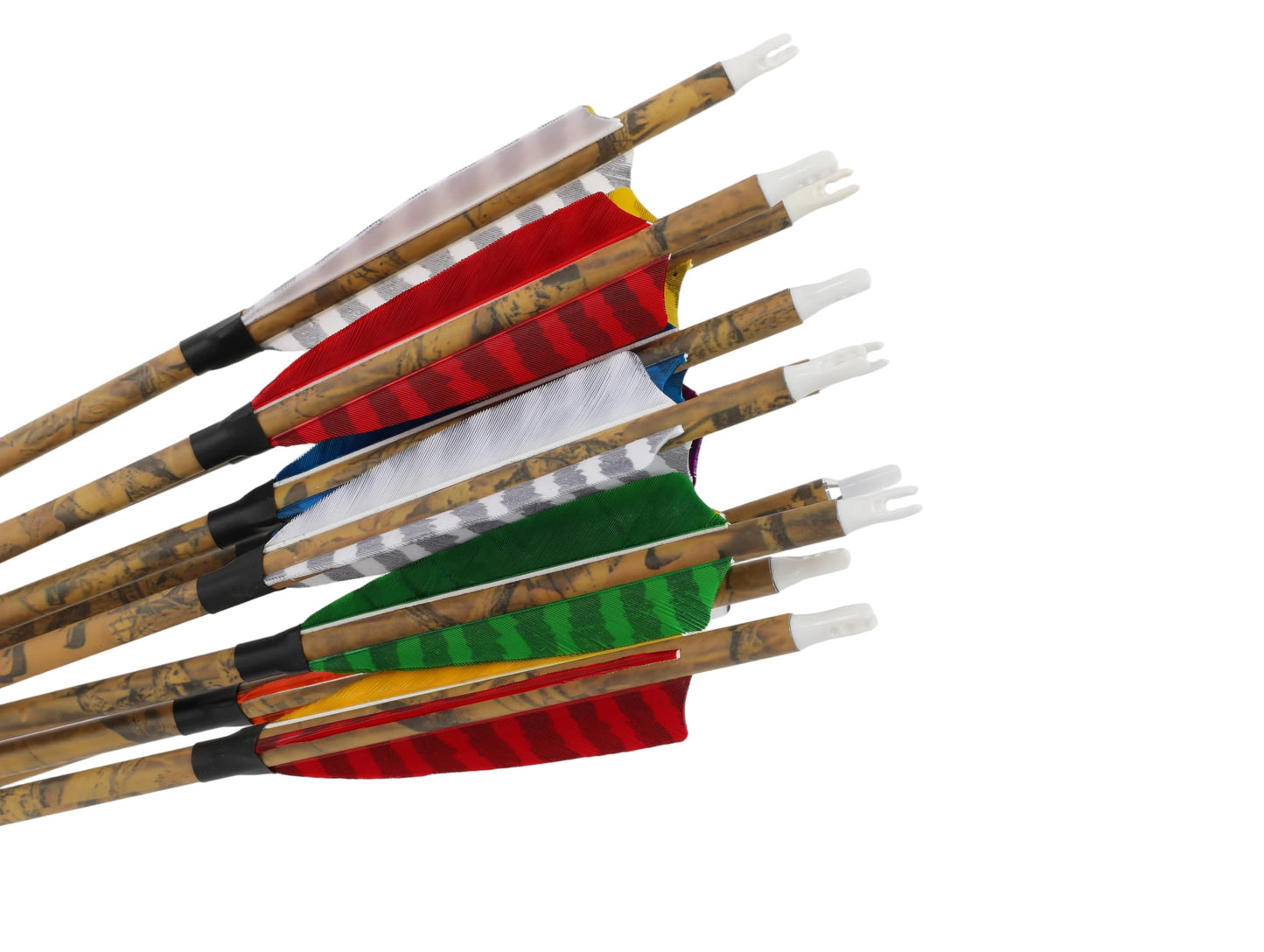 ZSHJGJR 30” Carbon Arrows Hunting Arrows with 4” Turkey Feather Removable Tips Archery Targeting Practice Arrows 500 Spine for Compound & Recurve & Traditional Bow 6/12pcs (12, Green)