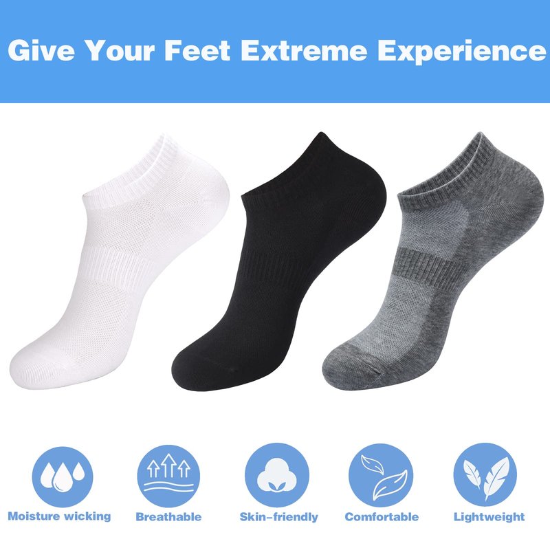 ATBITER 12 Pairs Ankle Socks Women and Men Low Cut No Show Athletic Running Short Socks