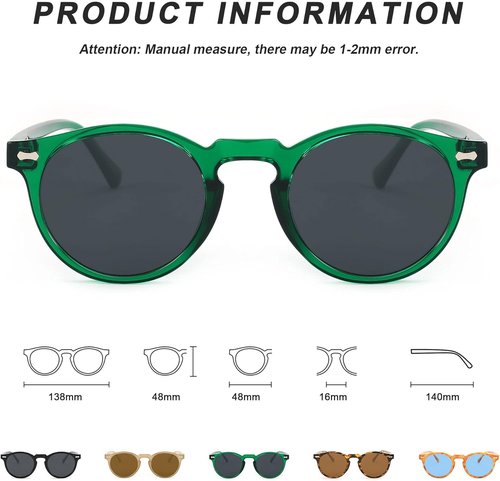 FEISEDY Vintage Round Polarized Sunglasses - Stylish UV400 Protection for Small Faces | Unisex Design