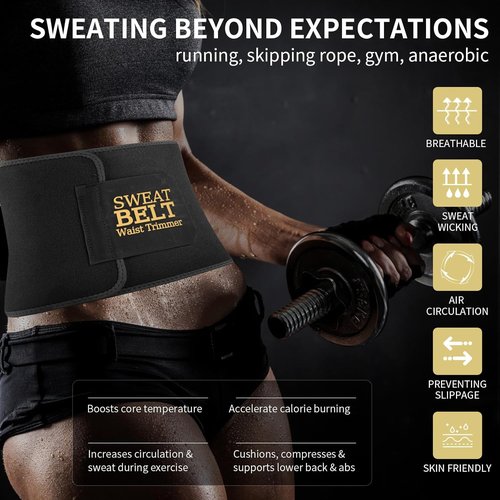Lisacool Waist Trainer for Women - Adjustable Sweat Band for Effective Weight Loss | Comfortable Belly Wrap