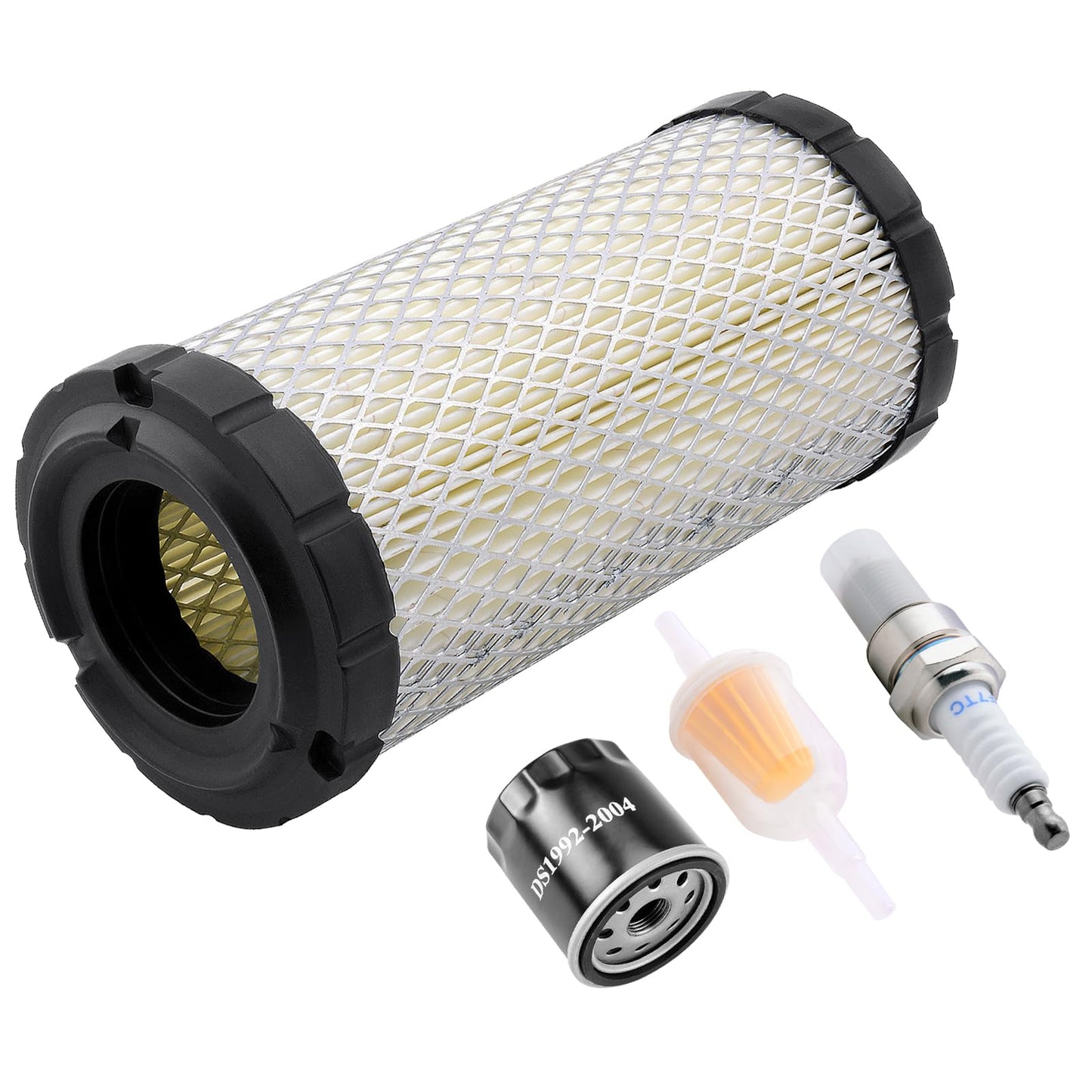 Roykaw Golf Cart Tune Up Kit for EZGO RXV 2008-up & EZGO TXT 2010-up Gas Models with Kawasaki Motor Air Filter 28463-G01, Fuel Filter 72084-G01, Oil Filter 607454, Spark Plug 607462