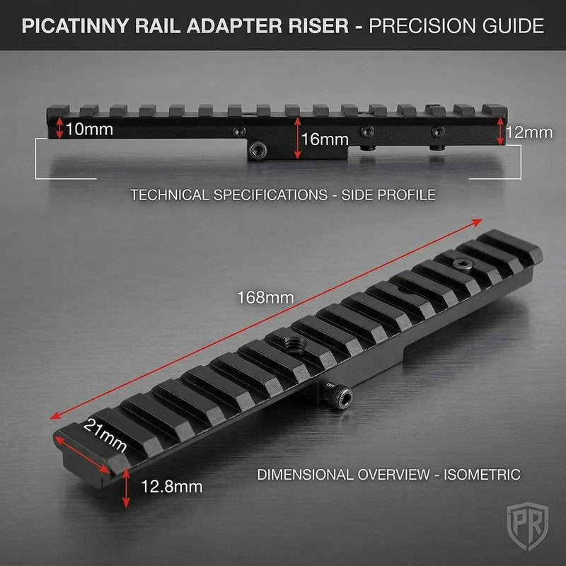 Combo of 1" Diameter Low Profile Rifle Scope Rings Picatinny Mount System with M38, M39 and M44/Mosin Nagant 91/30 Scope Mount Picatinny Rail (Rail Only)