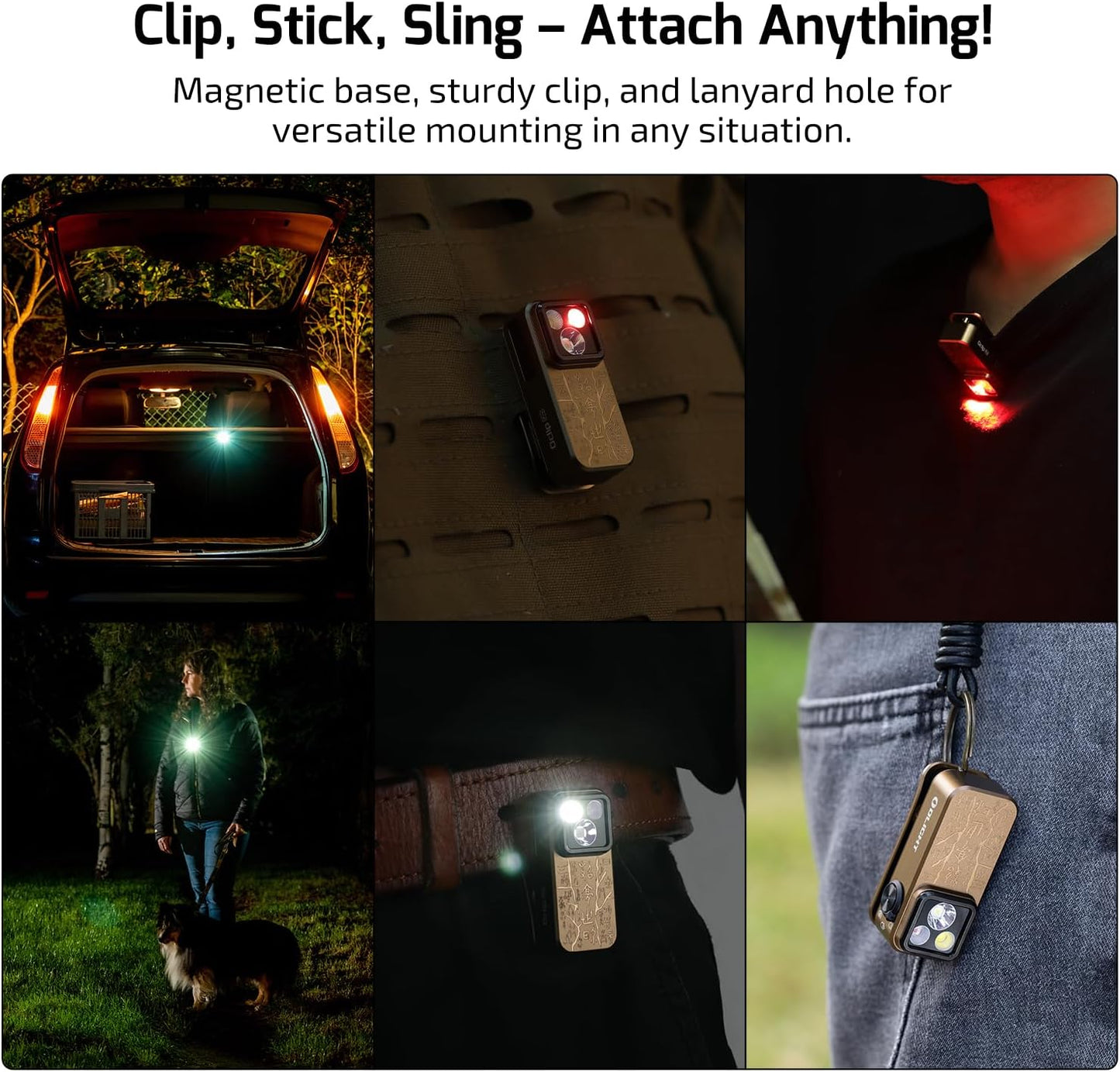 OLIGHT Oclip Pro Rechargeable EDC Flashlight - 500 Lumens, Magnetic Clip-On Light for Outdoor & Indoor Use