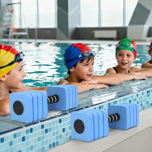 Aquatic Exercise Dumbbells, 2PCS Foam Water Weights, Aerobic Exercise Fitness Equipment Dumbbell, Dumbbells Set for Water Aerobics Weight Loss, Pool Fitness, Underwater Exercise (Blue)