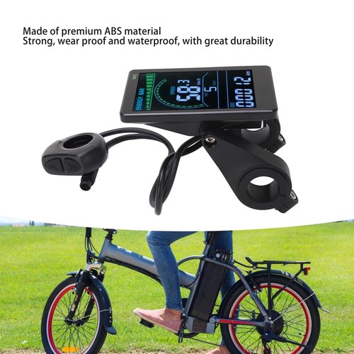 M6C Electric LCD Display Meter ABS, Electric Display Screen Control Panel with 6 Pin Cable Headlight Connector for 24V 36V 48V 60V