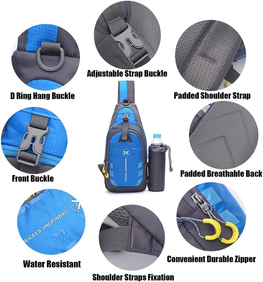 Peicees Crossbody Sling Backpack - Versatile Travel Daypack for Men & Women | Ideal for Gym & Biking