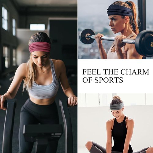 Huachi Women's Non-Slip Headbands - Wide Elastic Hair Bands for Summer Workouts | Stylish Hair Accessories