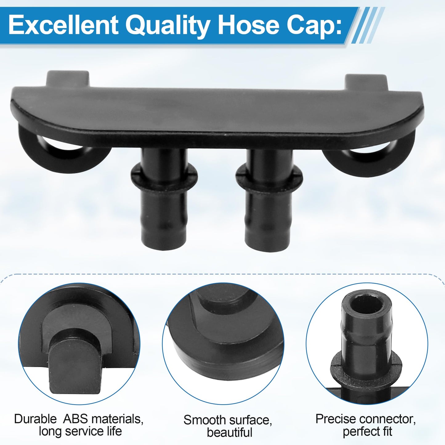 Ice Maker Drain Hose Stopper Cap with Hanger Compatible with GE Opal Nugget Ice Maker GIMN Series Ice Maker, Ice Maker Parts Drain Plug for 1/4 Inch ID Drain Hoses - Ice Maker Drain Hose Holder Clip