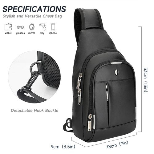 Crossbody Bag for Men, Sling Bag with USB Charging Port & Reflective Strips, Water-Resistant Shoulder Bag Fits Switch 2, Small Backpack Daypack for Travel, Hiking, Gym, Running, Daily Commute