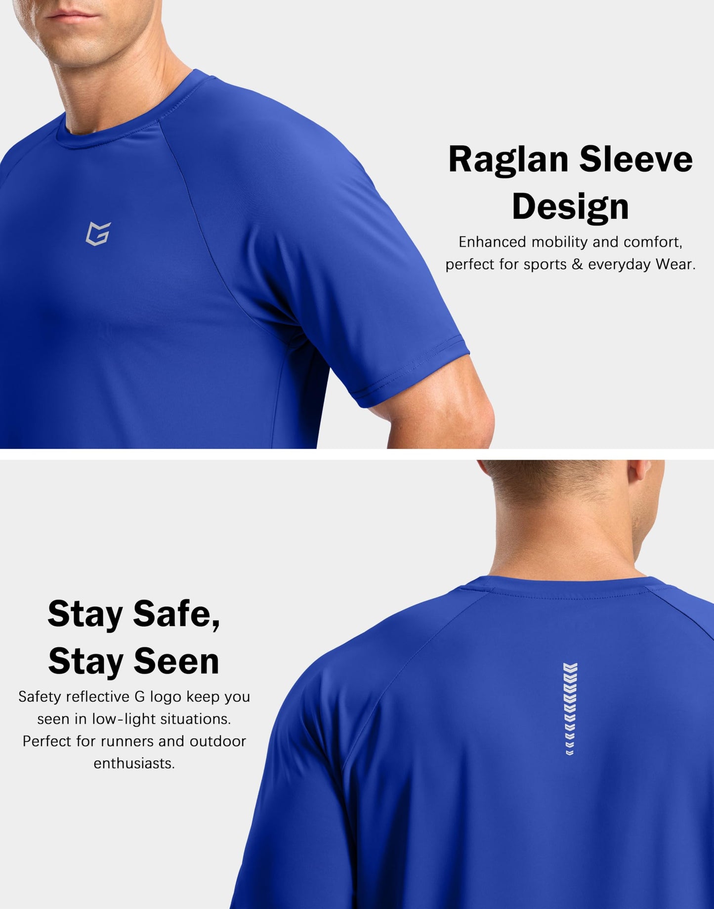 G Gradual Men's Athletic Workout T-Shirts Moisture Wicking Cooling Running Shirts Short Sleeve Performance Tee for Gym Tennis(Royal Blue,XXL)