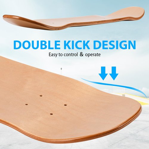 TLHB 2PCS Skateboard Deck, 31 * 8 Inch 7-Layer Maple Blank Skateboard Deck, Double-Kick Skate Deck