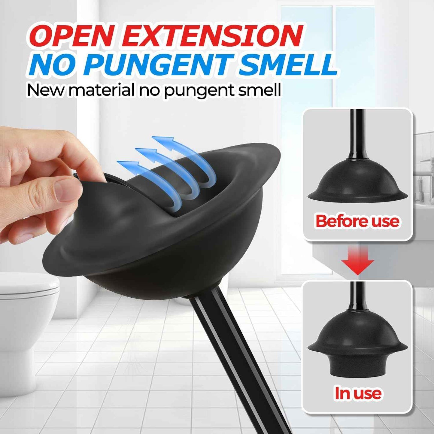 FORASTO 3Pack Toilet Plunger with Holder, Plungers for Bathroom with Holder, Toilet Plunger with Cover, Bathroom Plunger, Bathroom Decor, Toilet Bowl Cleaners, Bathroom Accessories, Black
