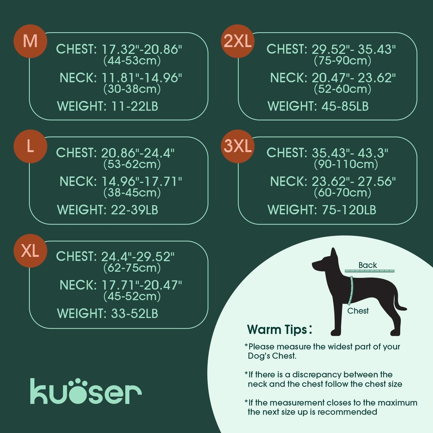 Kuoser Reflective Dog Vest, High Visibility Safety Vest for Medium to Large Dogs, Lightweight Pet Reflective Vests for Hunting Outdoor Activities Walking at Night, Blaze Orange XL