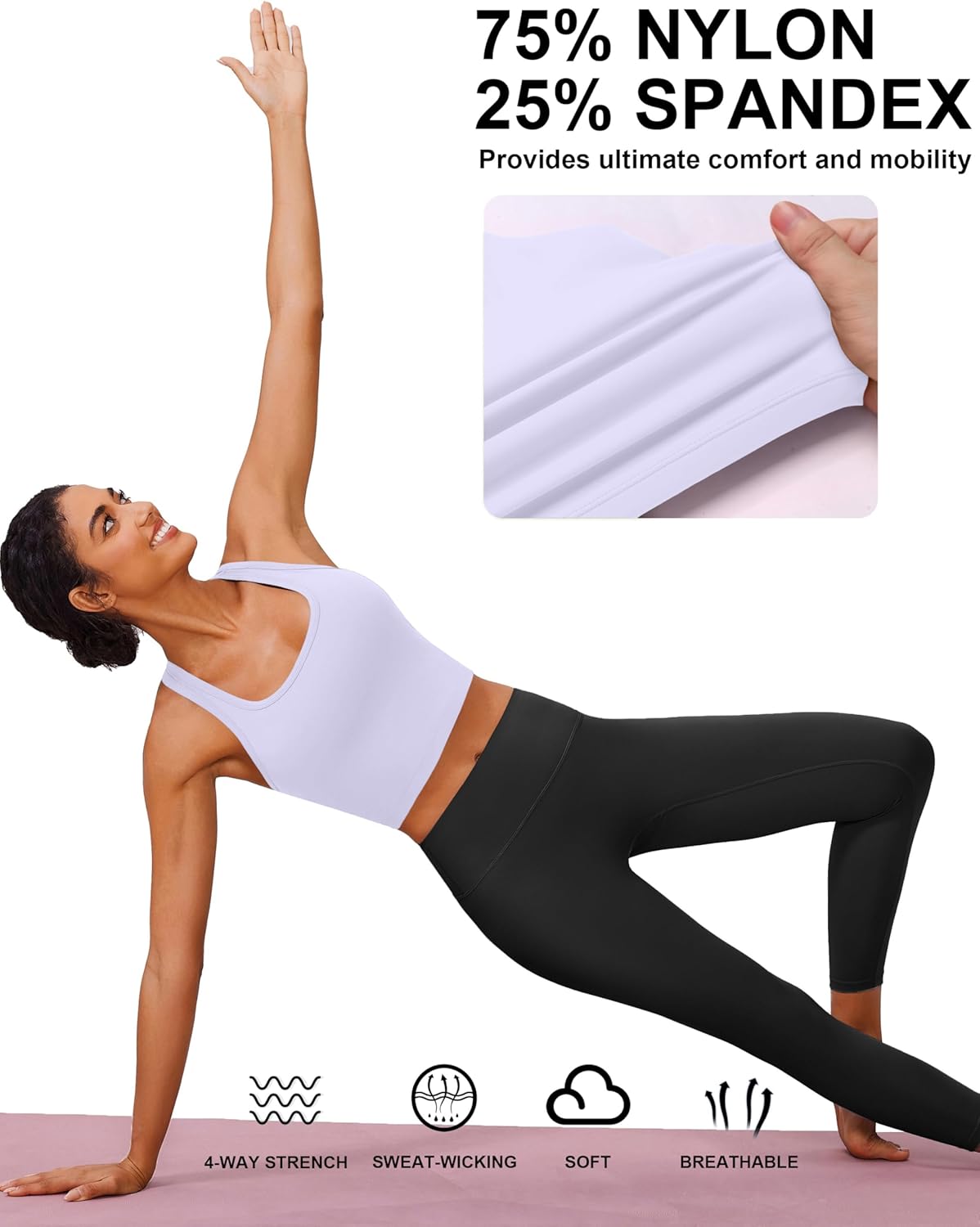 PINSPARK Sports Bra - Longline Racerback Yoga Top for Women | Padded Workout Comfort