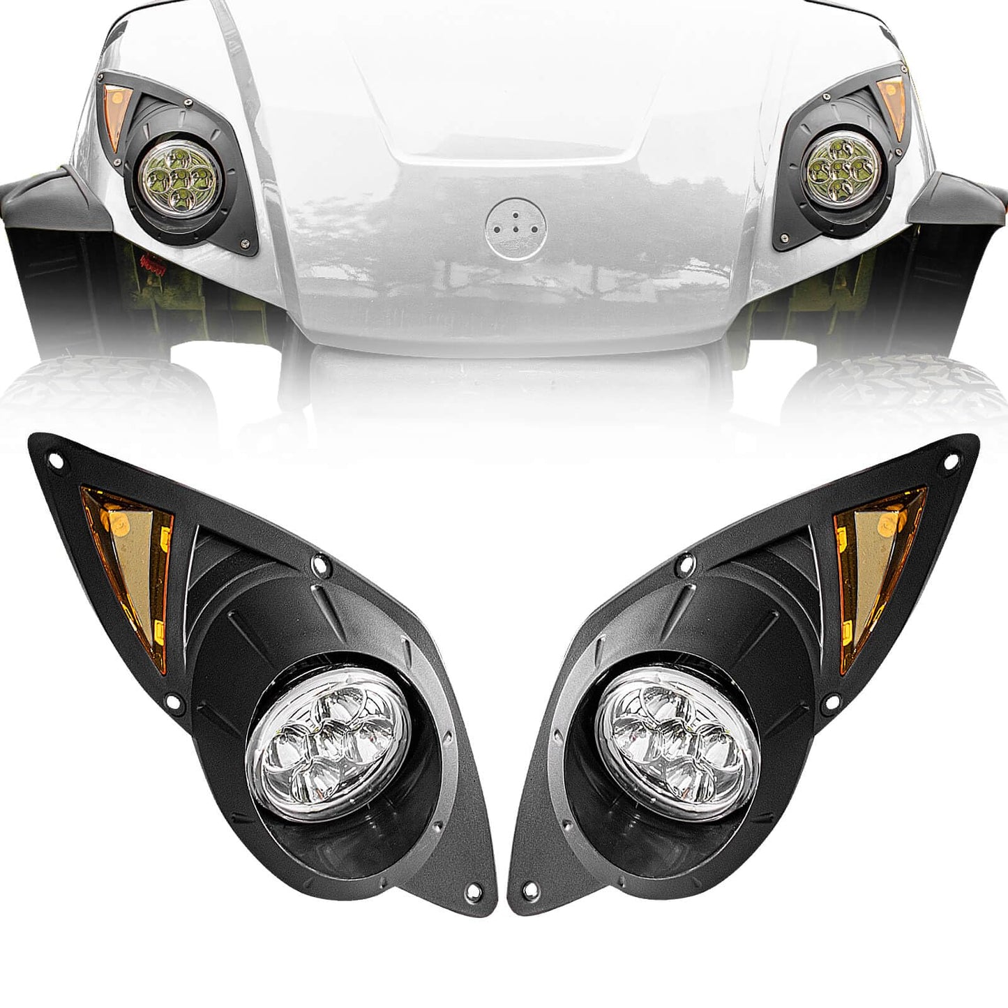 Golf Cart LED Head Light Kit For YAMAHA Drive G29 2007-2016 Gas or Electric Golf Cart Front LED Light Kit Replacement for Yamaha Gas&Electric 12V