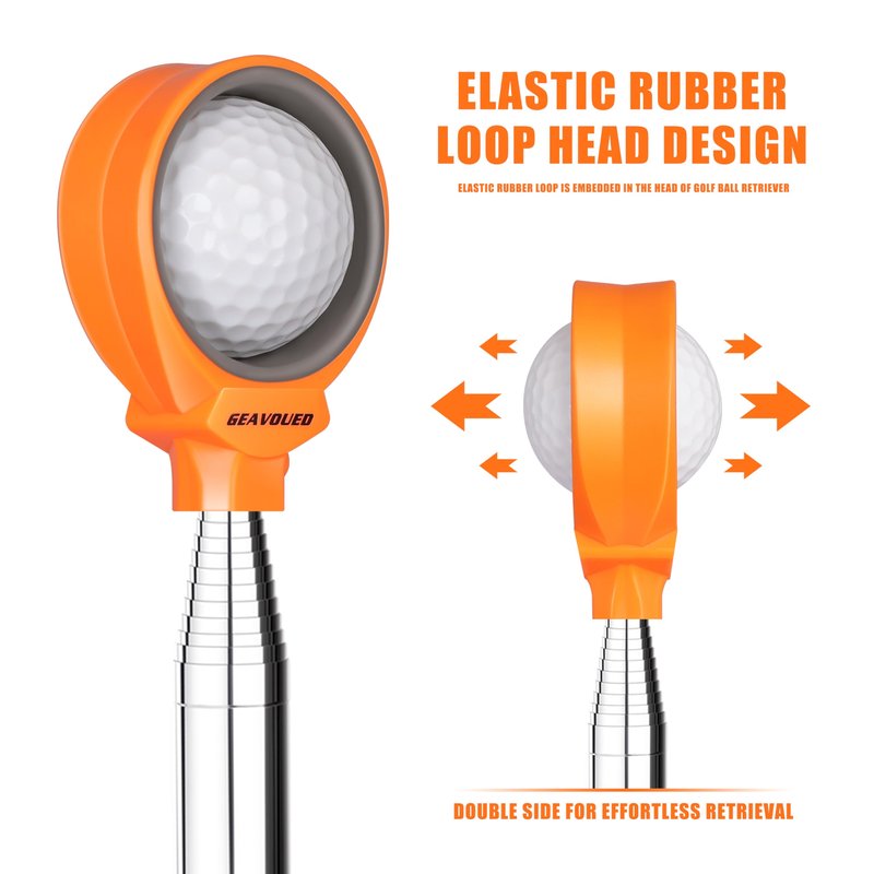 GEAVOUED Golf Ball Retriever 9Ft/12Ft/14.5Ft/16.3Ft/20Ft Golf Ball Retriever Telescopic，Professional Stainless Steel Ball Retriever Tool Golf