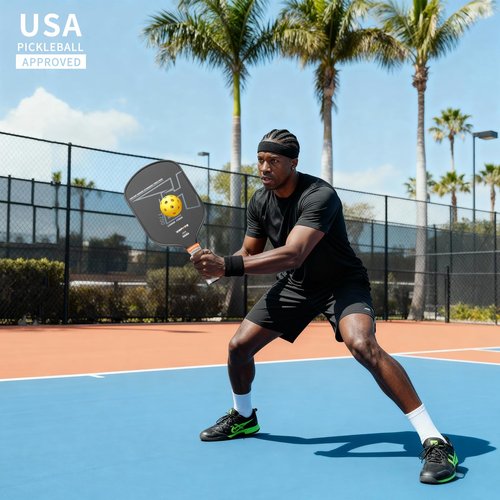 HYPATA Pickleball Paddles, Premium Carbon Fiber Paddle, Professional & Lightweight Pickleball Racket | Unmatched Power and Larger Sweet Spot | Includes Paddle Cover | Black