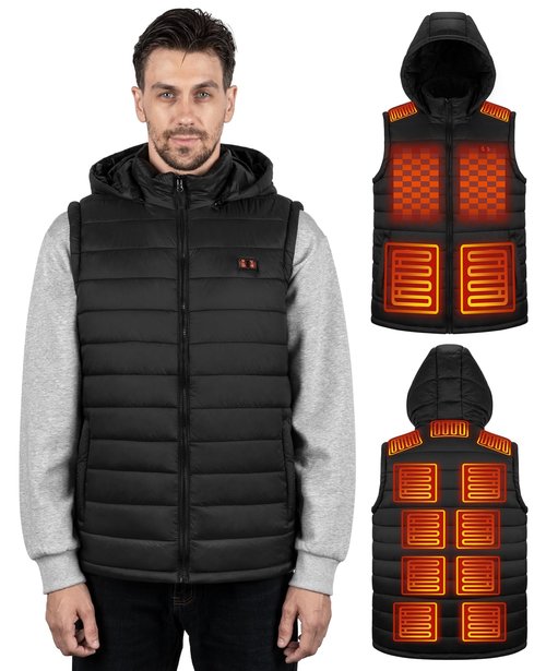 GISAEV Heated Vest for Men with 10,000ɱAh Βāttery Pack Included, Lightweight Winter Outdoor Men's Heating Vest (X-Large)