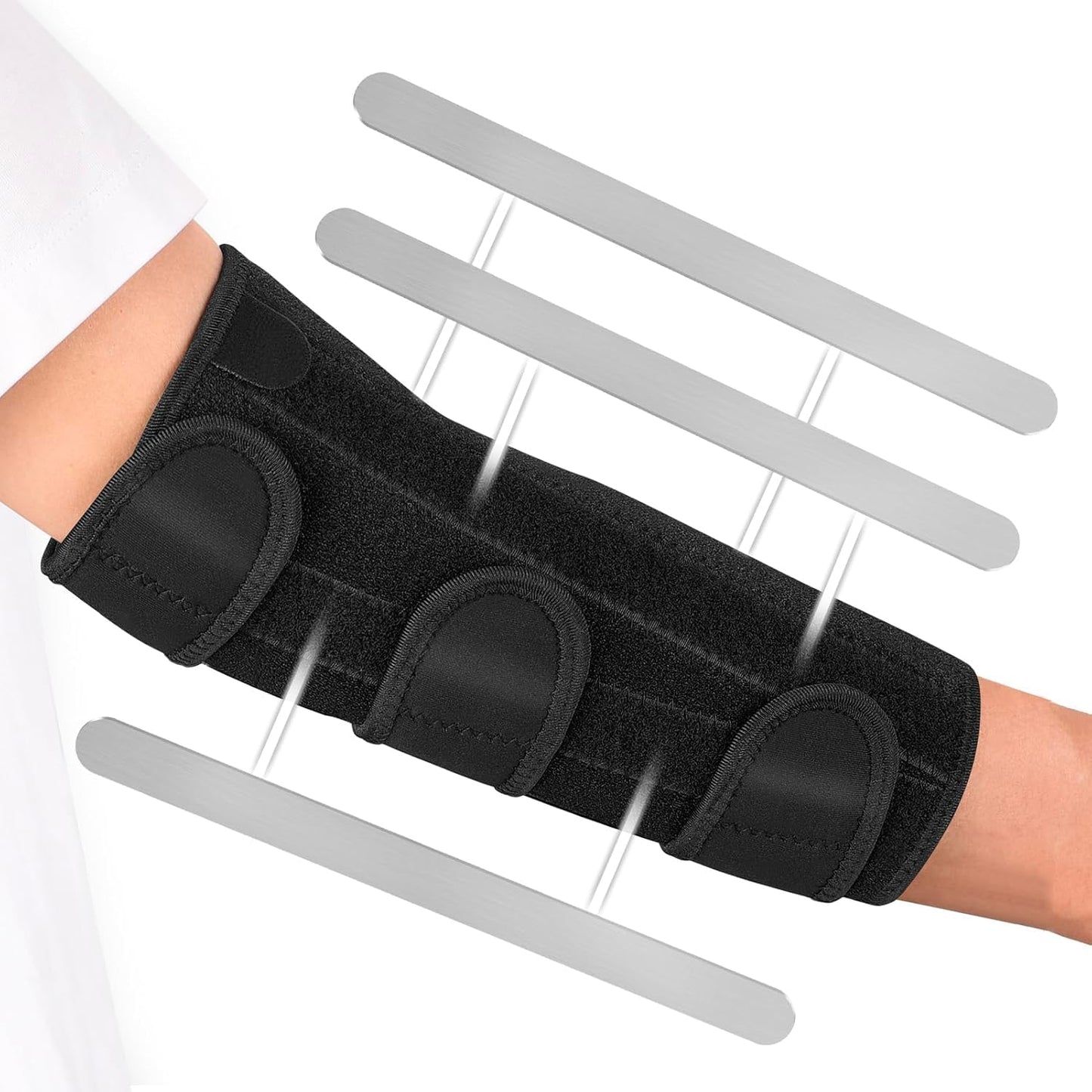 Clheatky Elbow Brace, Cubital Tunnel Elbow Brace, Elbow Splint for Sleeping Tendonitis, Ulnar Nerve Entrapment Brace Fit Women & Men, Right & Left Arm (L)