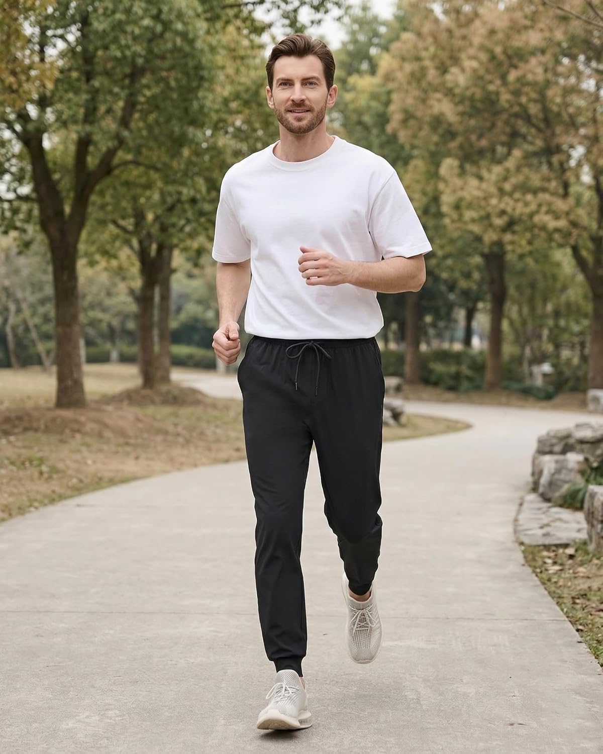 Alimens & Gentle Men's Joggers - Lightweight Casual Sweatpants with Pockets | Elastic Waist Design