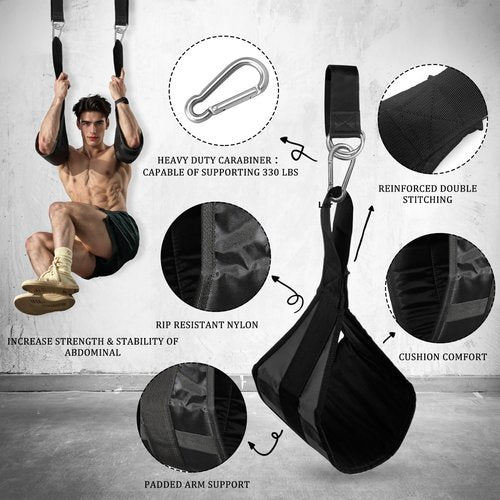koukenbi Hanging Ab Straps for Pull Up Bar,Premium Fitness Padded Arm Supports For Core Strength & Abdominal Training,Pull Up Straps,Ab Sling Straps, Workout Straps,For Bodyweight Exercises