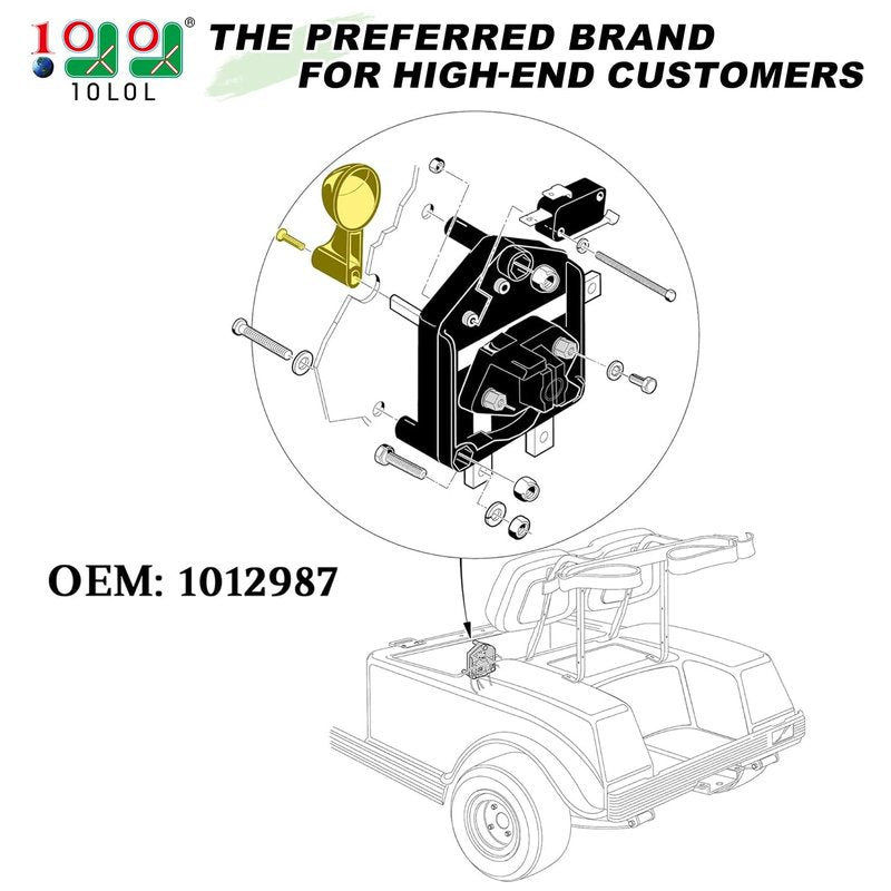 10L0L Golf Cart Forward Reverse Shifter Handle for Club Car DS and Precedent Models 1985-up, OEM 1012987