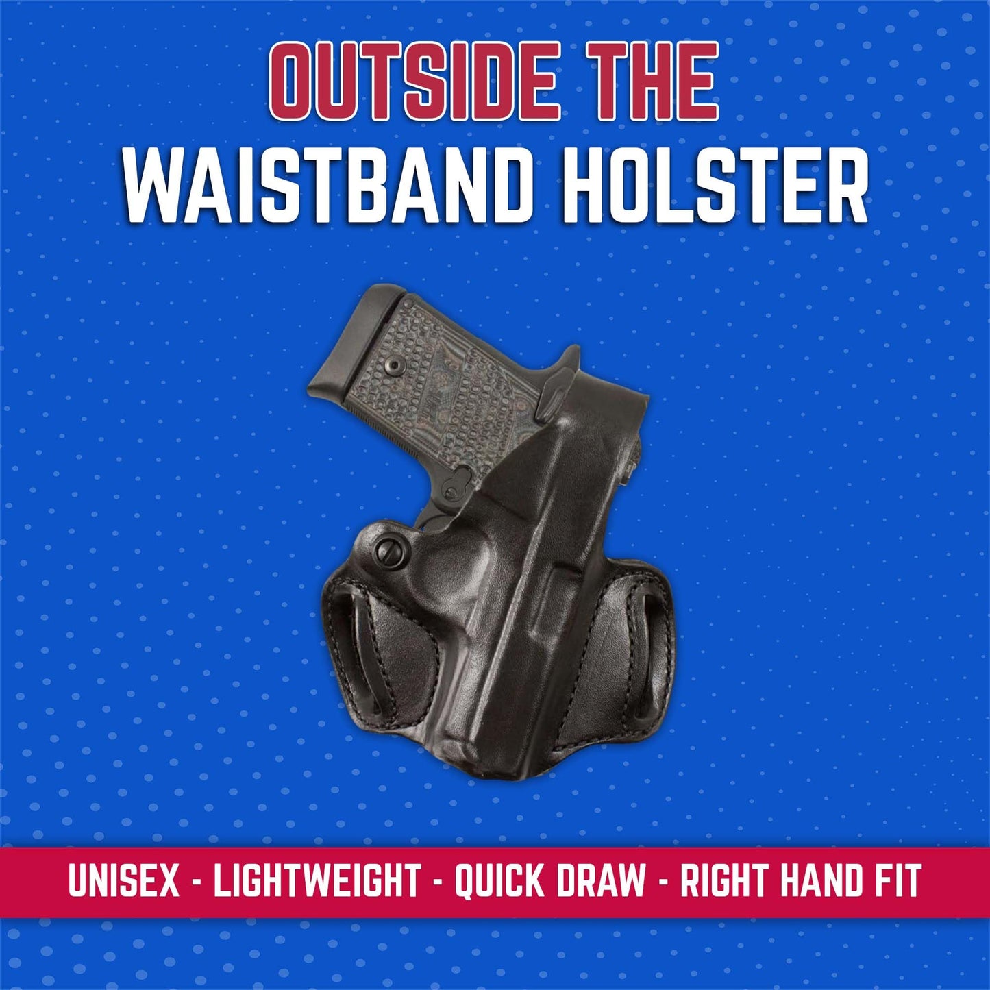 DeSantis Thumb Break Mini Slide OWB Holster - Leather Holster, Open Carry, Adjustable, Compatible with the SIG SAUER P938, Kimber Micro 9mm - Right Hand Draw, Black