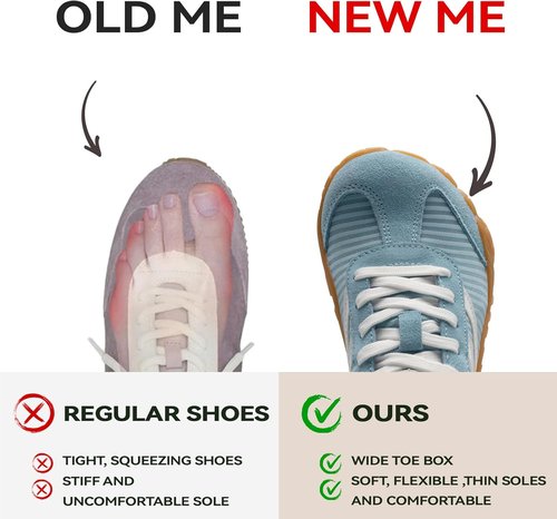 Barefoot Shoes | Women’s Casual Sneakers with Wide Toe Box - Lightweight, Breathable & Comfortable for Hiking & Walking