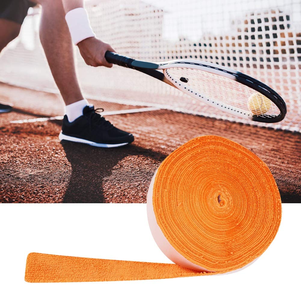 Redxiao 【𝐁𝐥𝐚𝐜𝐤 𝐅𝐫𝐢𝐝𝐚𝒚】 White/Orange/Black 10M Racket Grip Tape, Anti-Skid Badminton Racquet Towel Grip, 32.81ft x 1.18inch for Badminton Rackets Tennis Rackets Outdoor Sport Tool(Orange)