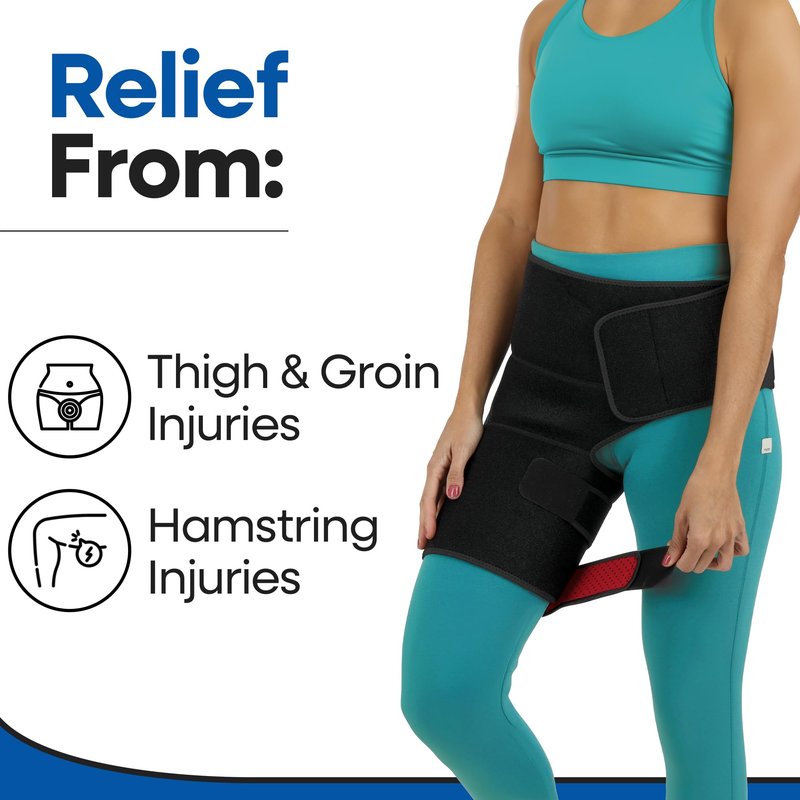 ARMSTRONG AMERICA Hip Brace For Women & Men - Groin Strain Compression Wrap for Hamstring, Hip Flexor, Sciatcica Pain Relief - Hamstring & Hip Support Thigh Compression Sleeve - SMALL/RIGHT LEG