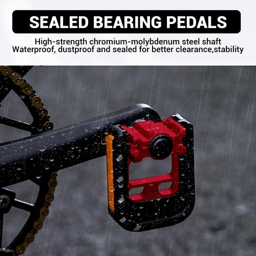 Himiway Folding Bike Pedals with Reflective Strips, Aluminum Alloy Bicycle Foldable Pedals, 9/16 inch Non-Slip Wide Platform Cycling Pedals for Folding Bike, BMX Bike, MTB Bike, Road Bike
