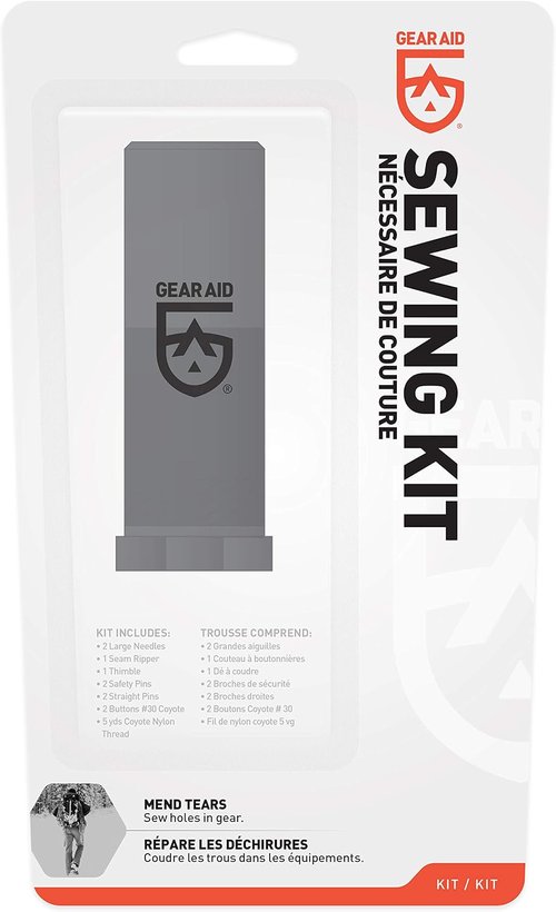 GEAR AID Sewing Kit - Heavy-Duty Needles & Thread for Outdoor Gear Repairs | 19-Piece Set