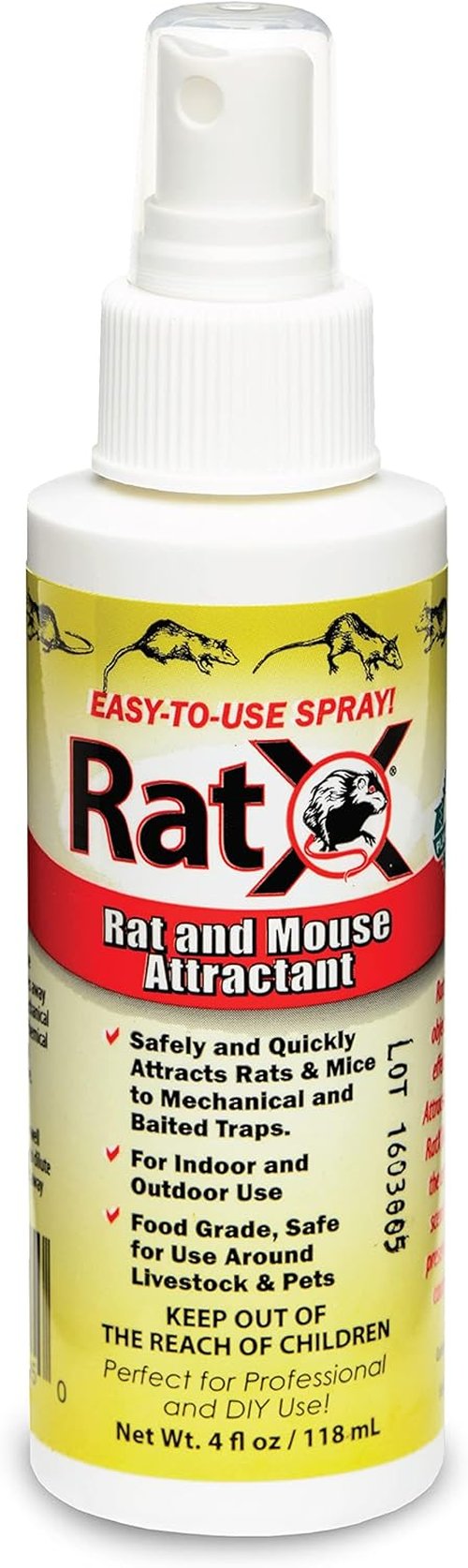 EcoClear RatX All-Natural Mouse Attractant - Poison-Free 4 oz Non-Aerosol Spray