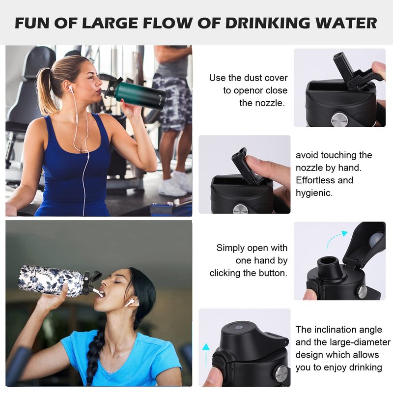 POYAKU Straw Lid and Spot Lid for Wide Mouth Sports Water Bottle12 18 20 32 40 64oz,Replacement Lid Compatible with Hydroflask Wide Mouth Top Accessories