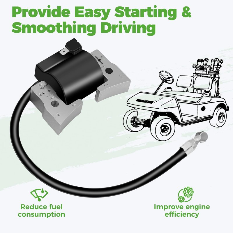 10L0L Golf Cart Ignition Coil 101909201 Replacement for Club Car DS & Precedent Golf Cart Gas 1997-up, with Built-in Ignitor
