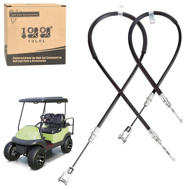 10L0L Golf Cart Brake Cable for Club Car Precedent 2008-up, L+R Driver and Passenger Side, OEM# 103528701 102557501 103528702 102557502 (1 Set)