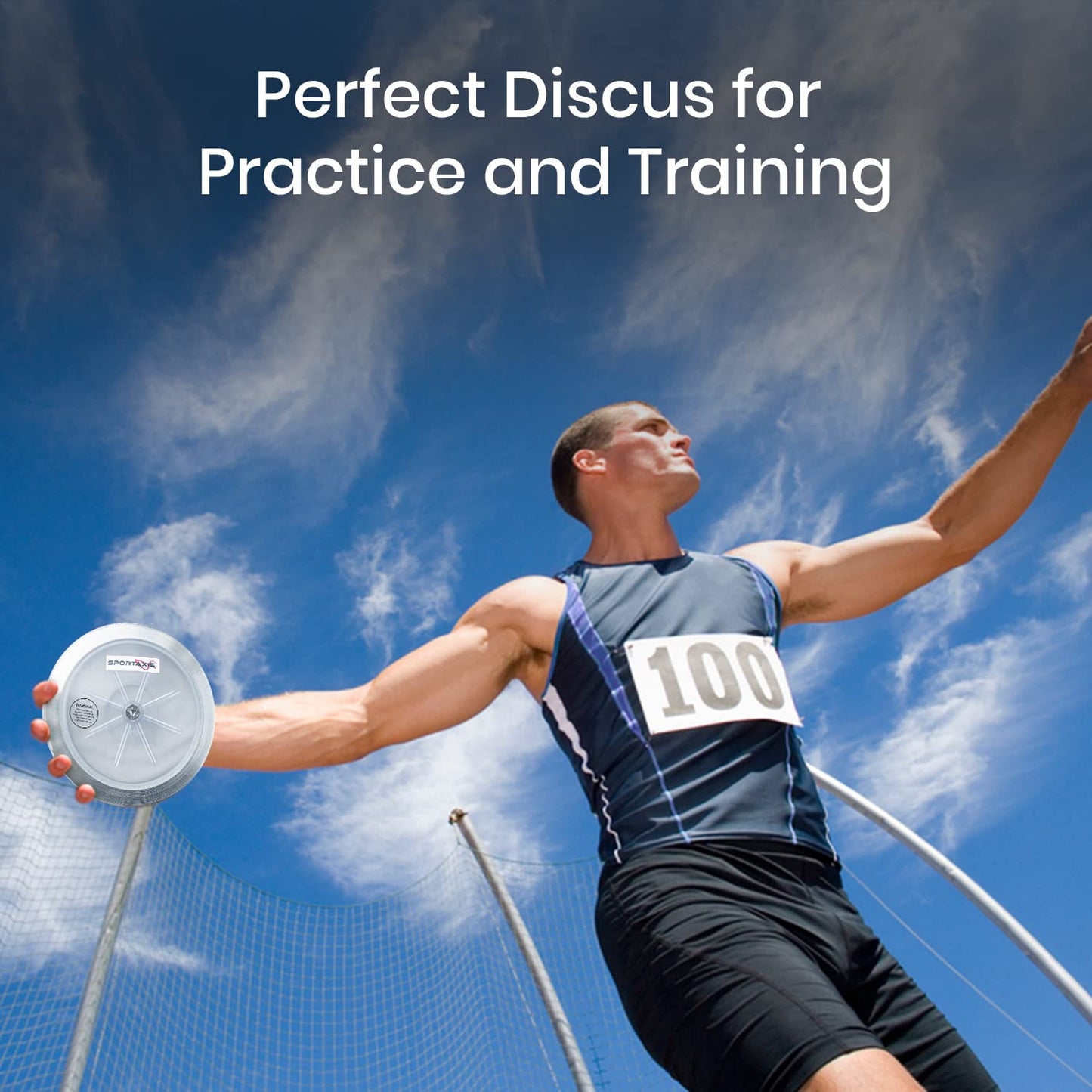SPORTAXIS Transparent Discus Throw - 1 KG, 83% Rim Weight, Steel Rim - Ideal for Beginners & Intermediates in Track & Field - Enhance Your Discus Throwing Skills – Performance Enhancer