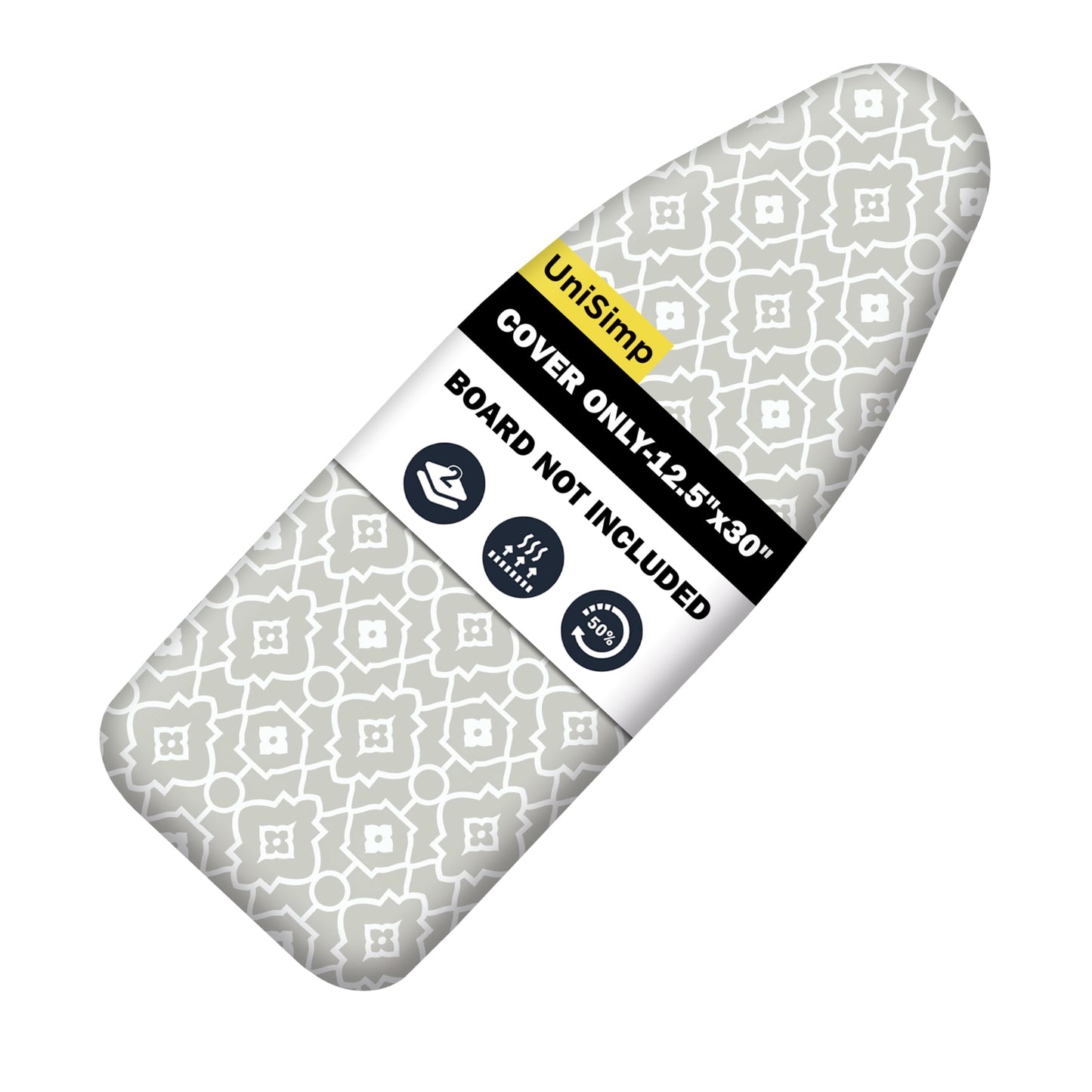 UniSimp Small Ironing Board Cover and Pad 12.5"x30" Small Iron Board Cover with Padding, Tabletop Mini Ironing Board Cover and Pad Small Size, Cotton Canvas, Heat Resistant, Drawstring Closure