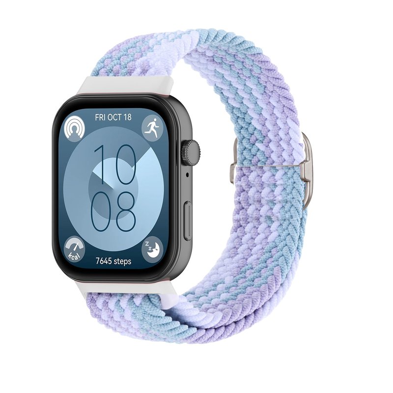 Yrzper 3 Packs Nylon Braided Band Compatible with Huawei Watch Fit 3 Women Men Lightweight Sport Replacement Wristbands Intended Adjustable Strap for Huawei Watch Fit 3 (3color)