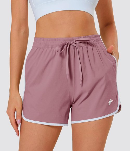 MAGCOMSEN Women's Athletic Shorts - Quick Dry Lightweight 3.5" Running & Gym Shorts with Pockets